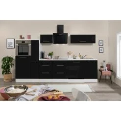 Respekta Premium Küchenzeile 310 Cm Hochbau Schwarz Hochglanz-Weiß -Küchenblick Verkaufsgeschäft 0405 RP310HWS Kchenzeile 2