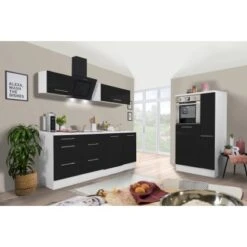 Respekta Premium Küchenzeile 310 Cm Hochbau Schwarz Hochglanz-Weiß -Küchenblick Verkaufsgeschäft 0405 RP310HWS Kchenzeile 3