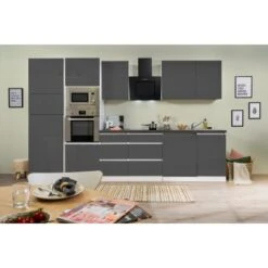 Respekta Premium Küchenzeile Grifflos 345 Cm Grau Hochglanz-Weiß -Küchenblick Verkaufsgeschäft 11434 4384 GLRP345HWGGKE 2