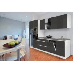 Respekta Premium Küchenzeile Grifflos 345 Cm Grau Hochglanz-Weiß -Küchenblick Verkaufsgeschäft 11434 4384 glrp345hwggke 2 1