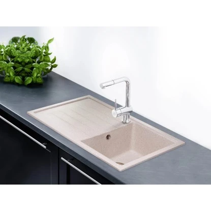 OBI Einbauspüle Quadra Basic 86 Granitverbundwerkstoff Beige 3 OBI Einbauspüle Quadra Basic 86 Granitverbundwerkstoff Beige – Bild 3