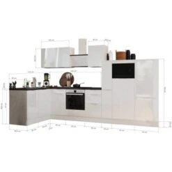 Respekta Selection Winkelküche Elisabeth RSL370WGH 370 Cm Grau-Weiß -Küchenblick Verkaufsgeschäft 145517 4384 3