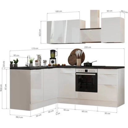 Respekta Selection Winkelküche Elisabeth RSL220AWH 220 Cm Weiß-Artisan Eiche Nb. 3 Respekta Selection Winkelküche Elisabeth RSL220AWH 220 Cm Weiß-Artisan Eiche Nb. – Bild 3