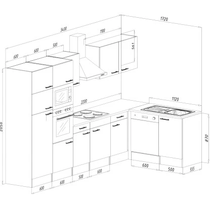 Respekta Winkelküche KBL340EYCMISGKE 340 Cm Cappuccino-Eiche York Nachb. 4 Respekta Winkelküche KBL340EYCMISGKE 340 Cm Cappuccino-Eiche York Nachb. – Bild 4