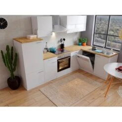 Respekta Winkelküche KBL280WWCG 280 X 172 Cm Weiß-Butcher Nussbaum -Küchenblick Verkaufsgeschäft 184 4384 neu KBL280WWCG 03