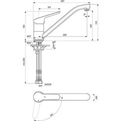 Ideal Standard Küchenarmatur Ceraflex Mit Niederdruck BlueStart Chrom -Küchenblick Verkaufsgeschäft 188275 3049 4