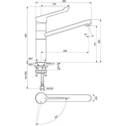 Ideal Standard Küchenarmatur Ceraflex BlueStart Klinikhebel Chrom -Küchenblick Verkaufsgeschäft 188304 3049 4