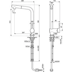Ideal Standard Küchenarmatur Ceralook H.Auslauf Herausziehbare Handbrause Chrom -Küchenblick Verkaufsgeschäft 188656 3049 4