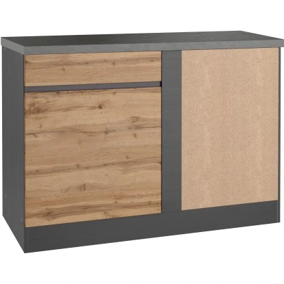 Held Möbel Küchen-Eckschrank Turin 120 Cm Wotaneiche/Graphit 1 Held Möbel Küchen-Eckschrank Turin 120 Cm Wotaneiche/Graphit