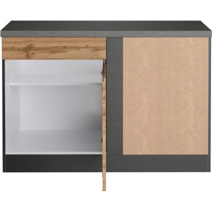 Held Möbel Küchen-Eckschrank Turin 120 Cm Wotaneiche/Graphit 3 Held Möbel Küchen-Eckschrank Turin 120 Cm Wotaneiche/Graphit – Bild 3