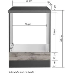 Held Möbel Herdumbauschrank Turin 60 Cm Wotaneiche/Graphit -Küchenblick Verkaufsgeschäft 189473 11016600 VM 06