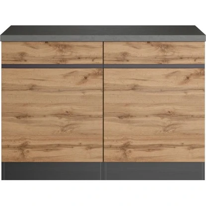 Held Möbel Küchenunterschrank Turin 120 Cm Wotaneiche/Graphit 2 Held Möbel Küchenunterschrank Turin 120 Cm Wotaneiche/Graphit – Bild 2