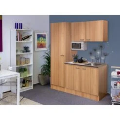 Flex-Well Singleküche 150 Cm Nano Buche