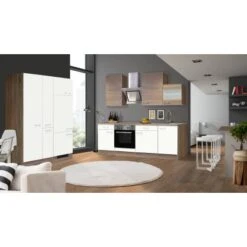 Flex-Well Classic Küchenzeile Florida 360 Cm Weiß-Sonoma Eiche Nachbildung -Küchenblick Verkaufsgeschäft 1 G3602904040Florida30Grad