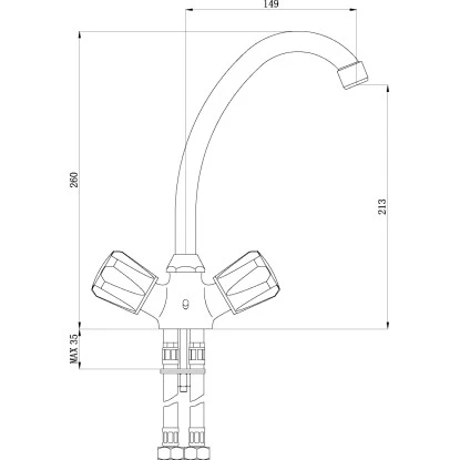 Sanitop-Wingenroth Zweigriffmischer Küchenarmatur Standard Plus Chrom 2 Sanitop-Wingenroth Zweigriffmischer Küchenarmatur Standard Plus Chrom – Bild 2