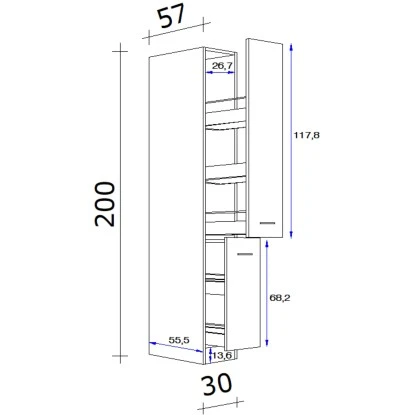Flex-Well Exclusiv Apotheker-Hochschrank Morena 30 Cm Basaltgrau Matt - San Remo 2 Flex-Well Exclusiv Apotheker-Hochschrank Morena 30 Cm Basaltgrau Matt - San Remo – Bild 2