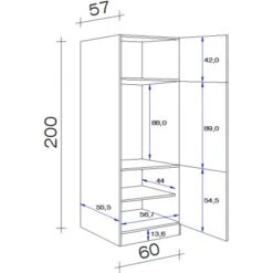 Flex-Well Geräteumbauschrank 60 Cm Arizona Quarz Cubanit-San Remo Eiche -Küchenblick Verkaufsgeschäft 247362 4051 5