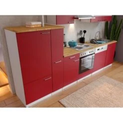 Respekta Küchenzeile KB310WR 310 Cm Rot-Weiß 11 Respekta Küchenzeile KB310WR 310 Cm Rot-Weiß -Küchenblick Verkaufsgeschäft 28410 4384 neu KB310WRG 03