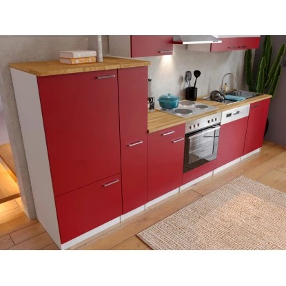 Respekta Küchenzeile KB310WR 310 Cm Rot-Weiß 3 Respekta Küchenzeile KB310WR 310 Cm Rot-Weiß – Bild 3