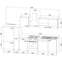 Respekta Küchenzeile KB310WR 310 Cm Rot-Weiß 13 Respekta Küchenzeile KB310WR 310 Cm Rot-Weiß -Küchenblick Verkaufsgeschäft 28410 4384 neu KB310WRG 04