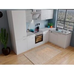 Respekta Winkelküche KBL280WWBSCGKEG 280 X 172 Cm Weiß-Beton Optik -Küchenblick Verkaufsgeschäft 384 neu KBL280WWBSCGKEG 03