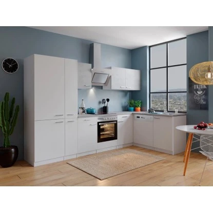 Respekta Winkelküche KBL310WWBSCGKEG 310 X 172 Cm Weiß-Beton Optik 1 Respekta Winkelküche KBL310WWBSCGKEG 310 X 172 Cm Weiß-Beton Optik