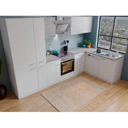 Respekta Winkelküche KBL310WWBSCGKEG 310 X 172 Cm Weiß-Beton Optik 4 Respekta Winkelküche KBL310WWBSCGKEG 310 X 172 Cm Weiß-Beton Optik – Bild 4