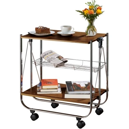 Wenko Servierwagen Dinett Deluxe Nussbaum-Nachbildung 1 Wenko Servierwagen Dinett Deluxe Nussbaum-Nachbildung