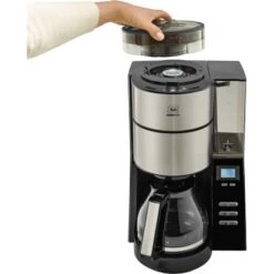 Melitta Kaffeemaschine AromaFresh Glas Schwarz Mit Mahlwerk -Küchenblick Verkaufsgeschäft 4006508222247 1433 3
