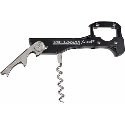 Fackelmann Kellnerkorkenzieher X-Tend 13 Cm Schwarz-Silber 1 Fackelmann Kellnerkorkenzieher X-Tend 13 Cm Schwarz-Silber