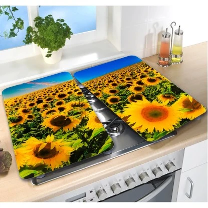 Wenko Herdabdeckplatten Universal Sonnenblumenfeld 2er Set Mehrfarbig 3 Wenko Herdabdeckplatten Universal Sonnenblumenfeld 2er Set Mehrfarbig – Bild 3