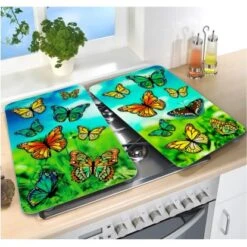 Wenko Herdabdeckplatten Universal Schmetterlinge 2er Set Mehrfarbig -Küchenblick Verkaufsgeschäft 4008838548721 1068 03