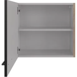 Flex-Well Exclusiv Oberschrank Capri 60 Cm X 55 Cm Schwarz Matt-Endgrain Oak -Küchenblick Verkaufsgeschäft 4047584070179 4051 S 02