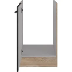 Flex-Well Exclusiv Spülenunterschrank Capri 50 Cm Schwarz Matt-Endgrain Oak -Küchenblick Verkaufsgeschäft 4047584070223 4051 S 02