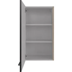 Flex-Well Exclusiv Oberschrank Capri 50 Cm X 89 Cm Schwarz Matt-Endgrain Oak -Küchenblick Verkaufsgeschäft 4047584070353 4051 S 02