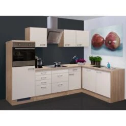 Flex-Well Exclusiv Winkelküche Orlando 280x170 Cm Kaschmir Glanz-Sonoma Eiche
