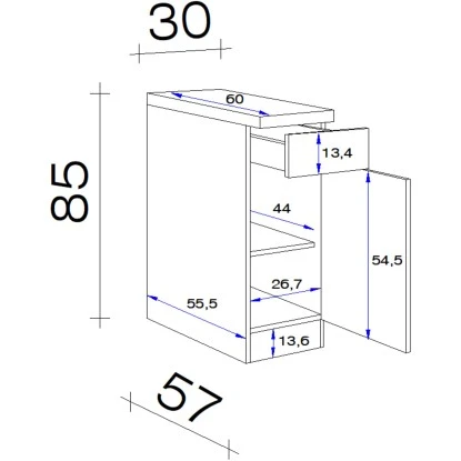 Flex-Well Classic Unterschrank Wito 30 Cm Weiß 2 Flex-Well Classic Unterschrank Wito 30 Cm Weiß – Bild 2