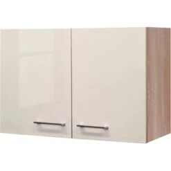 Flex-Well Exclusiv Oberschrank Orlando 80 Cm X 55 Cm Kaschmir Glanz-Sonoma Eiche