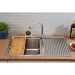 Respekta Einbauspüle Chicago 86 Cm X 50 Cm Edelstahl -Küchenblick Verkaufsgeschäft 45546 4384 CHICAGO86X50 12