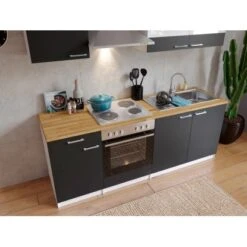 Respekta Küchenzeile KB210WG 210 Cm Grau-Weiß 8 Respekta Küchenzeile KB210WG 210 Cm Grau-Weiß -Küchenblick Verkaufsgeschäft 46538 4384 neu KB210WGG 02