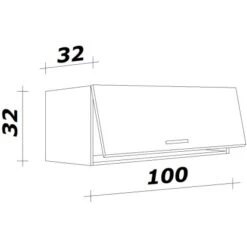 Flex-Well Exclusiv Kurz-Oberschrank Capri 100 X 32 Cm Schwarz Matt-Endgrain Oak -Küchenblick Verkaufsgeschäft 47584070209 4051 VM KHW100