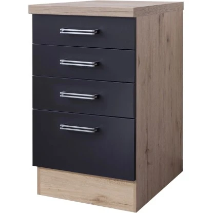 Flex-Well Exclusiv Schubkasten-Unterschrank Lara 50 Cm Anthrazit-San Remo Eiche 1 Flex-Well Exclusiv Schubkasten-Unterschrank Lara 50 Cm Anthrazit-San Remo Eiche