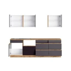 Held Möbel Küchenzeile Turin 390 Cm Graphit-Wotaneiche Ohne E-Geräte -Küchenblick Verkaufsgeschäft 5050 11016600 1127.6311 2a