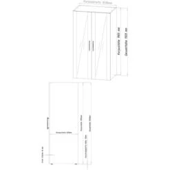 Respekta Schrankküche SKWGMIC Reversibel Grau-Weiß -Küchenblick Verkaufsgeschäft 5317243 4384 03