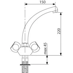 Sanitop-Wingenroth Zweigriff-Küchenarmatur Como Chrom -Küchenblick Verkaufsgeschäft 534286 3711 3