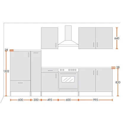 Menke Küchenzeile Premium 300 Cm Weiß Hochglanz-Sonoma Eiche Nachbildung 4 Menke Küchenzeile Premium 300 Cm Weiß Hochglanz-Sonoma Eiche Nachbildung – Bild 4