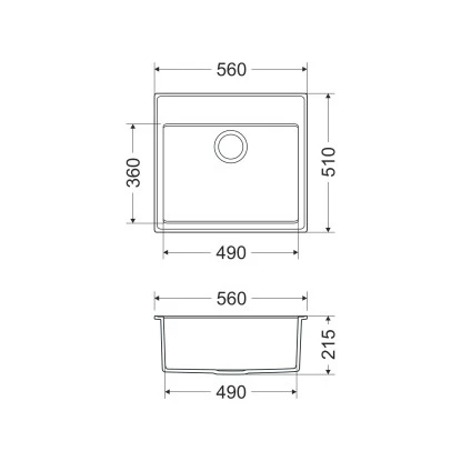 Miló Einbauspüle Granitverbundstoff Luxuria 56 Schwarz 2 Miló Einbauspüle Granitverbundstoff Luxuria 56 Schwarz – Bild 2