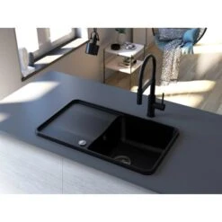 Miló Einbauspüle Granitverbundstoff Piu 78 Schwarz -Küchenblick Verkaufsgeschäft 5903140018131 30