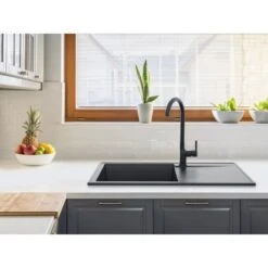 Miló Einbauspüle Granitverbundstoff Palladio 86 Graphit -Küchenblick Verkaufsgeschäft 5903140018360 30