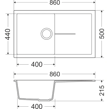 Miló Einbauspüle Granitverbundstoff Adore 86 Lava-Anthrazit 2 Miló Einbauspüle Granitverbundstoff Adore 86 Lava-Anthrazit – Bild 2